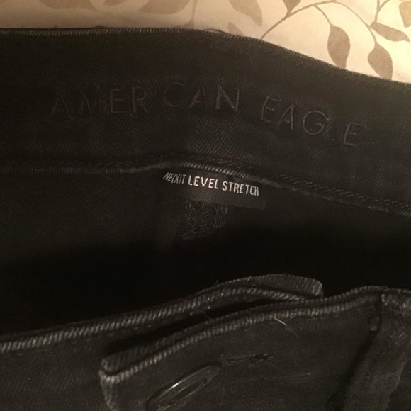 American Eagle black high rise Next Level stretch size 10 jeans - Picture 8 of 9